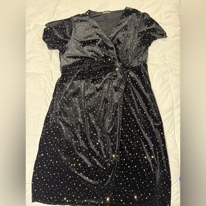 Plus Size Velvet Wrap Dress